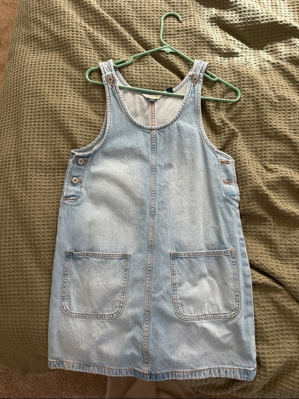 American Eagle Outfitters Light Blue Denim Pinafore Skirt